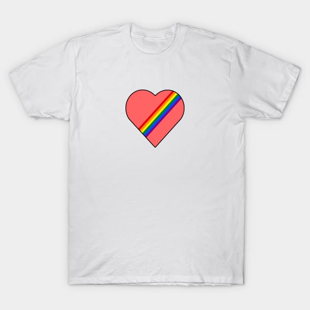 Love Heart Pride Rainbow T-Shirt by McNutt